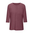 thumbnail image 4 of Summer Akafmk 3/4 Sleeve Shirts for Women,Summer Womens Crewneck T Shirts,Fashion Printed T-shirt Blouse Round Neck Casual, 4 of 4