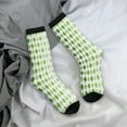 thumbnail image 5 of Yiaed Light green argyle Print Great elasticity Crew Socks Sports socks for Men and Women, 5 of 6