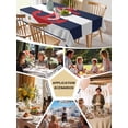 thumbnail image 5 of Navy Blue Stripe Nautical Table Cloth, Red Anchor Summer Coastal Waterproof Tablecloth for Rectangle Tables, Reusable Washable Fabric Table Cover for Restaurant Kitchen Dining Tables 60"x120", 5 of 6