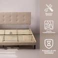 thumbnail image 3 of Base para cama King Ilios Innova de Madera con cabecera tapizada en Lino, 3 of 9