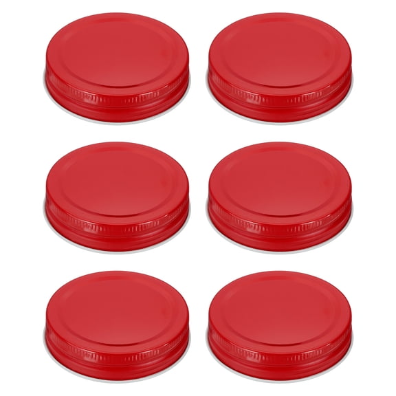 6pcs Mason Jar Lids 2.76" Tinplate Leak-proof Mason Canning Covers, Red
