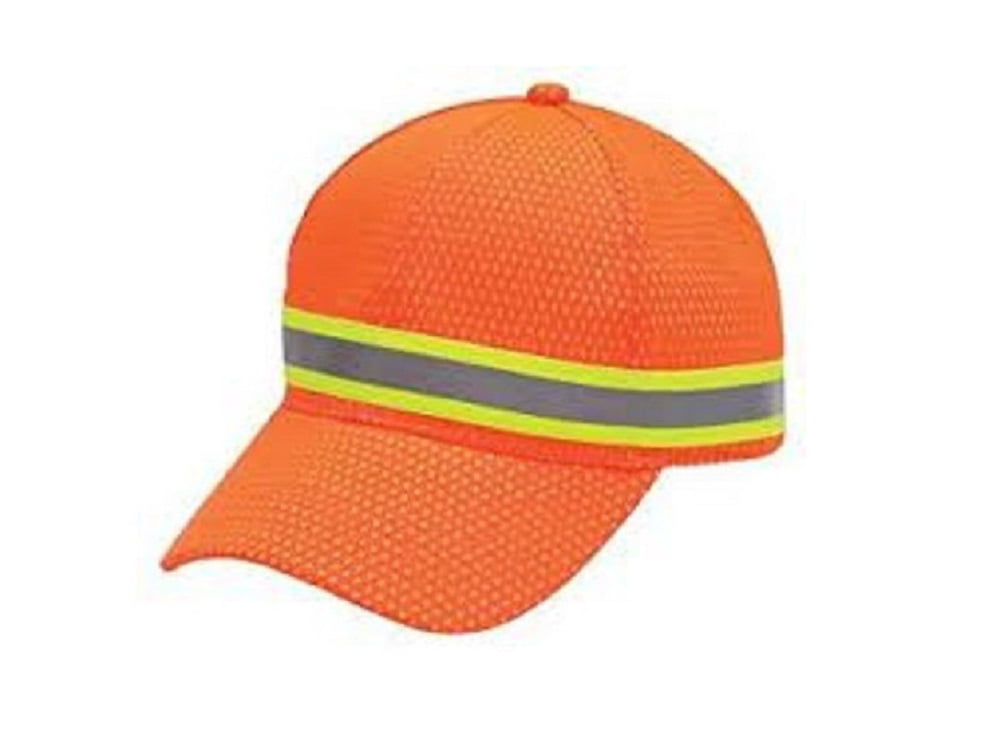 New Safety Hat Adjustable Orange or Yellow Reflective Work Cap ANSI 107 Running 