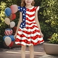 thumbnail image 2 of Maean Girls Independence Day Dress Ruffle Sleeve Sundress Toddler Summer Clothes Party Sleeveless Dresses, 2 of 6
