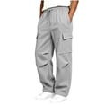 thumbnail image 3 of Boys Cargo Sweatpants Teen Casual Relaxed Fit Joggers with Multi-Pockets Elastic Waist Drawstring Lightweight Tactical Pants for Hiking School, 3 of 7