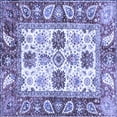 thumbnail image 1 of Ahgly Company Machine Washable Indoor Square Abstract Blue Modern Area Rugs, 3' Square, 1 of 4