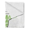 thumbnail image 2 of Hello Summer Soft Flannel Fleece Throw Blanket, Welcoming Summer Typography in Cocktail Glass with Limes, Cozy Plush for Indoor and Outdoor Use, 60" x 80", Lime Green Charcoal Grey, by Ambesonne, 2 of 5
