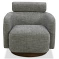 thumbnail image 4 of CHITA Modern Swivel Accent Barrel Chairs with Adjustable Backrest, Living Room Foam Armchairs, Fabric & Wood, Pebble Gray, 4 of 12