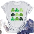 thumbnail image 3 of Guluxicc Womens Short Sleeve T-Shirt Casual Round Neck Tees St Potricks Day Shamrock Clover Printed Pullover Tops, S, 3 of 3