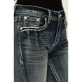 thumbnail image 4 of Grace In La Women's Medium Wash Mid Rise Half Dreamcatcher Pocket Bootcut Jeans - EB-S646 29W x 34L, 4 of 4