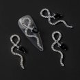 thumbnail image 2 of Dijes de aleación con forma de serpiente y diamantes incrustados en la parte posterior plana en 3D, brillantes, para decoración de uñas., 2 of 5