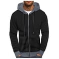 thumbnail image 1 of Wyzesi Boys Sweatshirtss Size 6-7 Grey Male Autumn and Winter Color Block Hoodie Color Block Hood Pullover Thread Drawstring Sweatshirt, 1 of 4