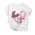 thumbnail image 2 of Fesfesfes Yoga Shirts for Women Fashion Women Valentine's Day Print Short Sleeve T-shirt Novelty Graphic Tops Womens Shirts 3XL(US:14), 2 of 4