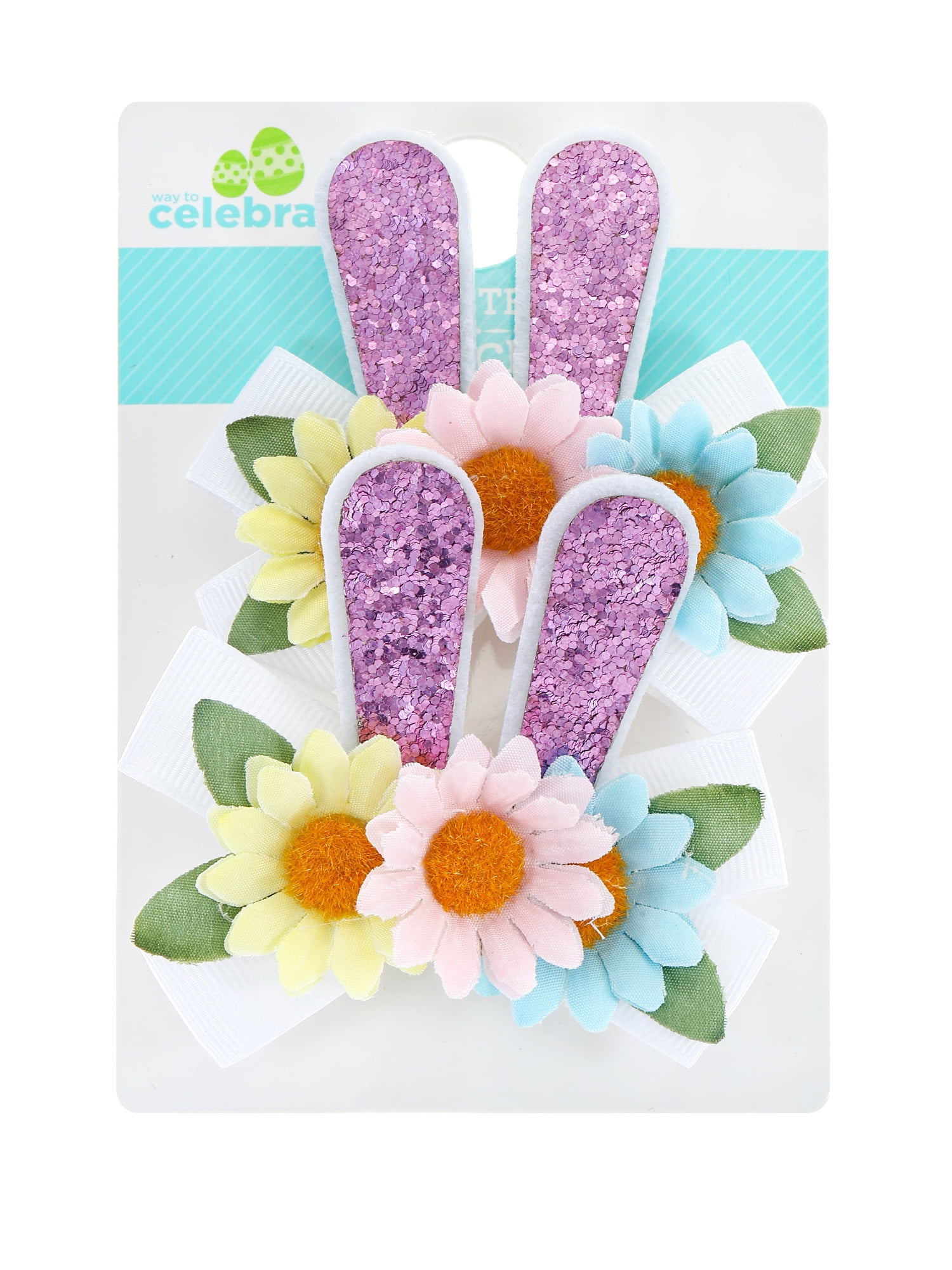 Way to Celebrate Easter Flower Hair Clips, 2 Pieces