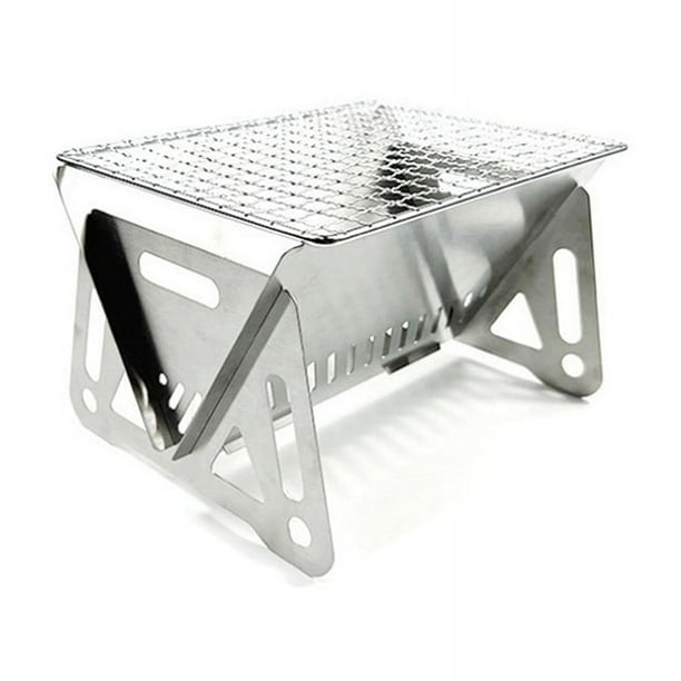 Estufa de Leña Plegable Portátil para Exteriores, 2 Modelos, de Acero Inoxidable, para Barbacoa, Suministros para Acampar, Estufa de Carbón