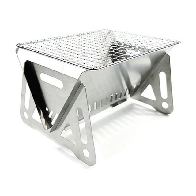 Estufa de Leña Plegable Portátil para Exteriores, 2 Modelos, de Acero Inoxidable, para Barbacoa, Suministros para Acampar, Estufa de Carbón