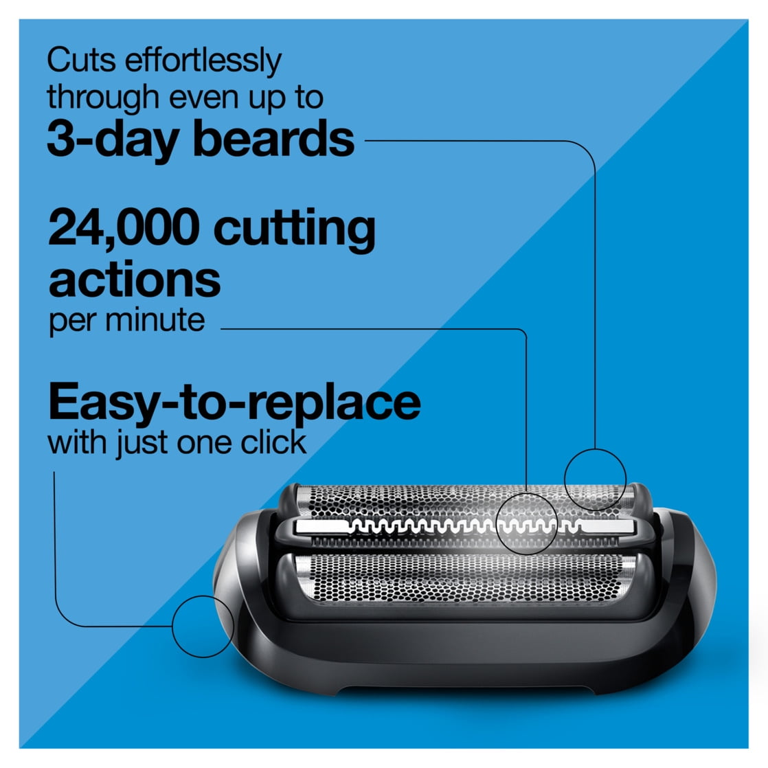 Braun Series 5 Electric Shaver Replacement Head, 54B, Black, 1 ct