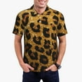 Balery Golden Leopard Glitter Printed Men’s Short Sleeve Polo Shirt