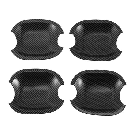 Unique Bargains Car Door Handle Cup Protector for Toyota Highlander Camry Avalon Carbon Fiber Black ABS 4 Pcs