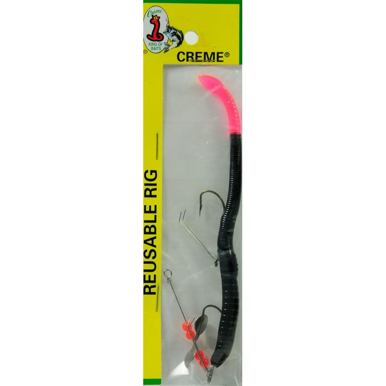 Creme 6 inch Pre-Rigged Weedless Scoundrel Worm, Live