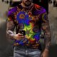 thumbnail image 2 of Hombre Unisex Diario Camiseta 3D Estampado Gráfico Estampados Animal Estampado Manga Larga Tops Casual Bloue Pompotops  oipoqjl4678, 2 of 9