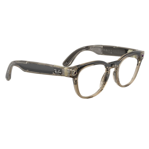 Ray-Ban Unisex Size 49 AI Smart Meta Gen 2 Scriber Optics Glasses with Charging Case, Transparent Stone Beige/Clear