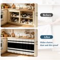 thumbnail image 4 of Black Vintage Cabinet Curtain 32"Wx55"L, Dustproof Pantry Door Curtain with Self Adhesive Tape, Geometric Stripes Simple Lines Tall Storage Cover Privacy Drape for Bathroom Kitchen Laundry Room, 4 of 9
