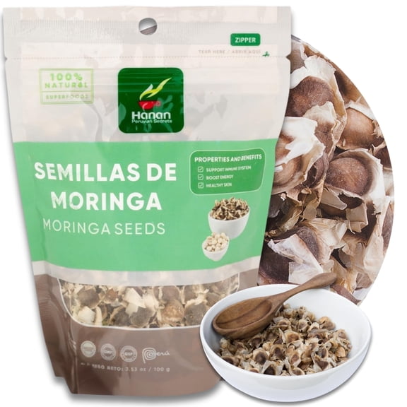 Moringa Seeds 3.5 oz – Raw Semilla de Moringa Oleifera Drumstick Tree Seeds 100g - Non-GMO, 100% Natural from Peru