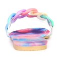 thumbnail image 3 of Sandalias con diapositivas transparentes Allegra K con cadena Tie Dye para mujer Rosado azul 39, 3 of 5