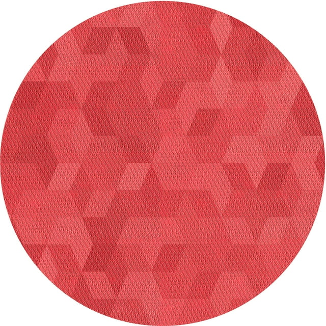 Ahgly Company Tapis Rond Lavable en Machine Intérieur Transitionnel Rouge, 3 Pieds Rond
