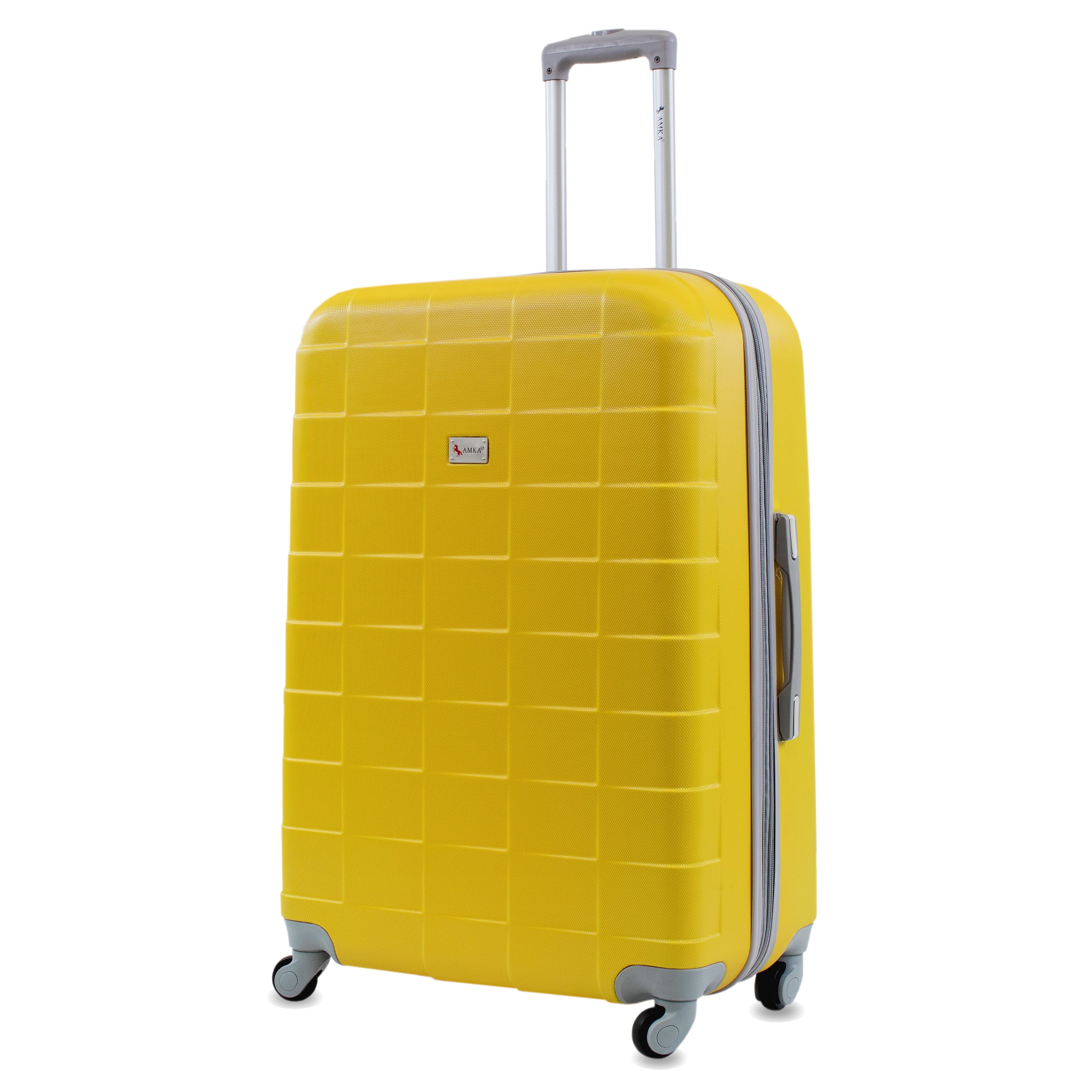 Amka Palette 28" Checked Hardside Spinner Luggage, Mustard Yellow