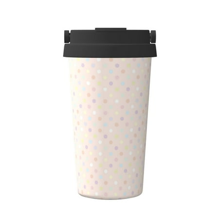 

KLL Colorful Dots Pattern Stainless Steel Vacuum Insulated Tumbler - Carry Insulated Coffee Mug - Reusable Insulated Cold Brew Iced Coffee Cup Thermos