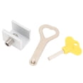 thumbnail image 1 of 10 Sets Silver Aluminum Alloy Sliding Window Locks with Random-Design Bottle Opener Wrench - Key-Operated Adjustable Security Locks for Vertical & Horizontal Sliding Doors/Windows, Child Safety &, 1 of 7