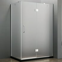 Dreamwerks 35 in. D x 47 in. W x 79 in. H Frameless 3-Piece Hinged Shower Enclosure with Frosted Glass