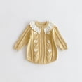 thumbnail image 4 of Fozruso Baby Girls Knit Bodysuit Long Sleeve Winter Outfit Lace Collar Romper Casual Wear Soft Comfortable Clothes For 0 12 Months Jumpsuit Cute Rompers Sizes 6-9 Months, 4 of 5