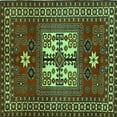 thumbnail image 1 of Ahgly Company Machine Washable Indoor Square Geometric Turquoise Blue Traditional Area Rugs, 8' Square, 1 of 4