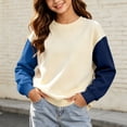 thumbnail image 6 of FAIOROI Girls Color Block Crew Neck Sweatshirt Long Sleeve Casual Pullover for Kids 3-4T, 6 of 6