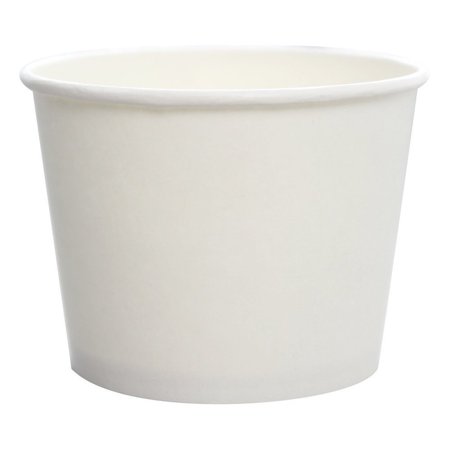 12 Ounce Food Container (Karat CKDP12W, 12-Ounce White Paper Cold And Hot Food Container with Plastic Flat Lid, Dessert Ice-Cream Yogurt Soup Containers with Matching Covers)