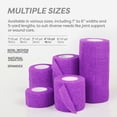 thumbnail image 3 of Dynarex Sensi-Wrap Self-Adhesive Bandages, 18-Pack, 4" x 5 yards, Purple, Latex, Colored Elastic Cohesive Athletic Tape, Tattoo Grip & Vet Wrap, 3 of 7