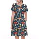 thumbnail image 1 of Easygdp Colorful Mushrooms para Vestido Transpirable de Mujer, Vestido Suelto de Manga Corta con Pliegues y Bolsillos para el Verano, 1 of 6