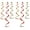 Green, Orange, Red, variant on Twirly Whirlys, 4-24" & 2-36", (12/Pkg)