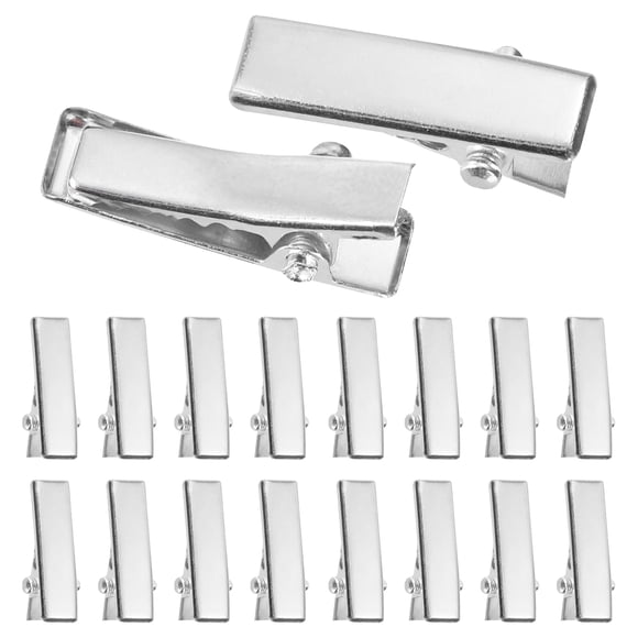 Uxcell 150Pcs Alligator Hair Clips, 20 x 6 mm Silver Metal Curls Clips for Hair, Bow Making, Hairdressing