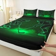 thumbnail image 3 of Manfei Sports Game Twin Sheet Sets, Ice Hockey Player Fitted Sheet, Neon Green Flat Sheet, 3-Piece Breathable, 3 of 7