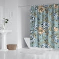 thumbnail image 3 of Waterproof Blue Floral Shower Curtain 72x84 Inch Boho Style Polyester Unique Shower Curtain for Bathroom Hotel Home Decor with 12 Plastic Hooks, 3 of 5