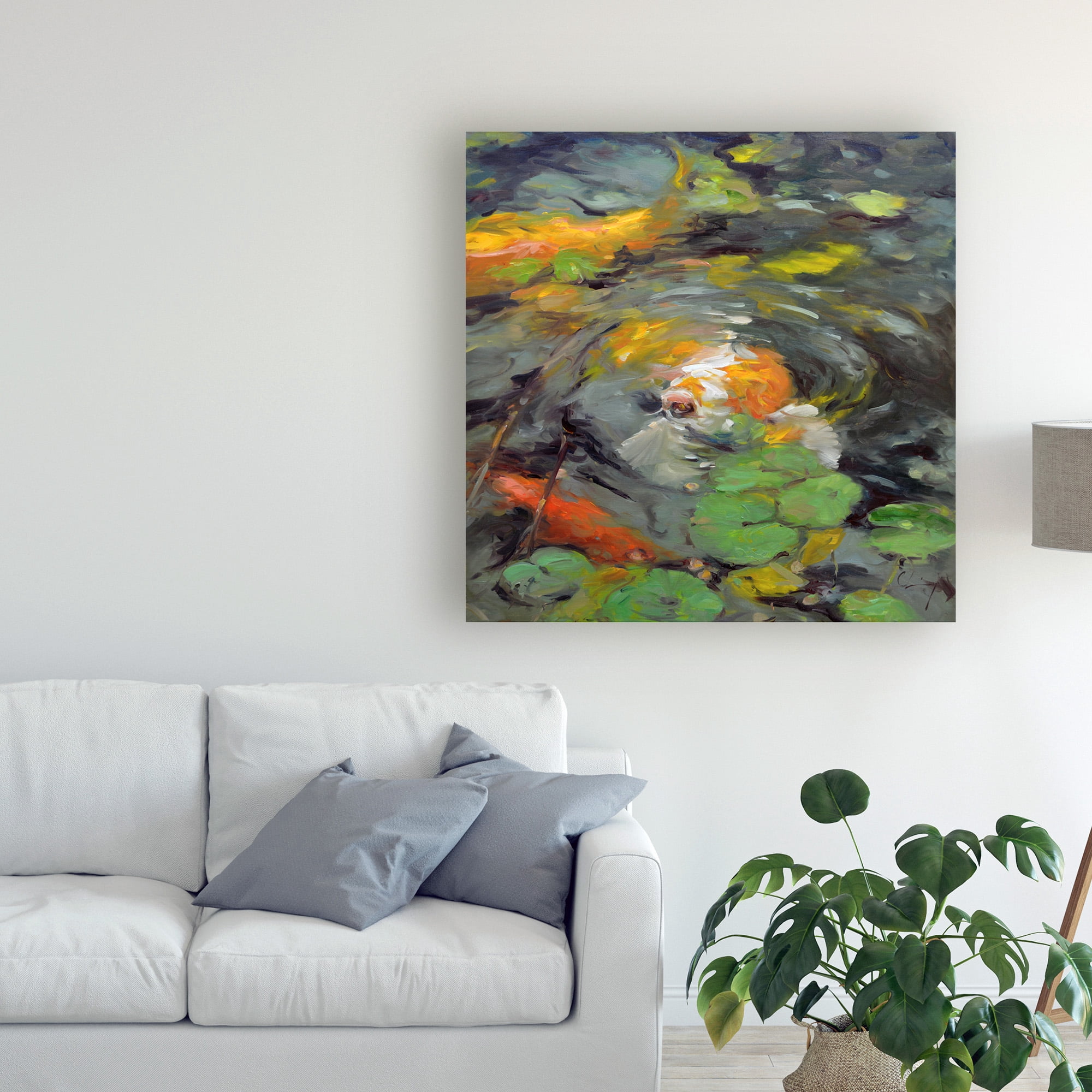 Trademark Fine Art 'Golden Koi Swimming' Canvas Art by Chuck Larivey