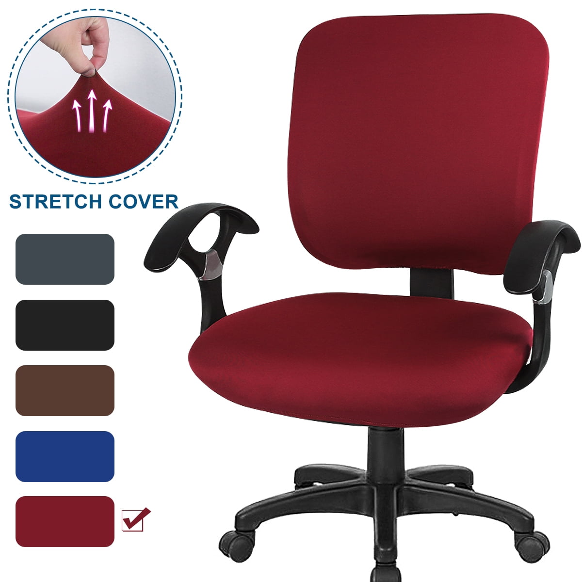 Stretch Office Computer Chair Seat Covers, Removable Washable Antidust