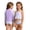 Purple, variant on Girls Swimsuits Two Piece Tankini Sets Scale Pattern Long Sleeve Zip Up Rash Guard Separates with Swim Shorts Swimwear 3-4 Years