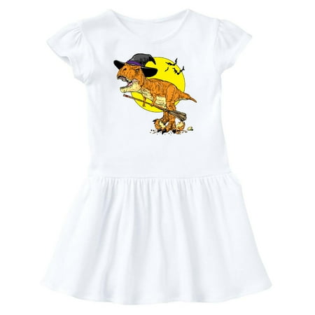 

Inktastic Roaring Tyrannosaurus Rex Witch on Halloween Gift Baby Girl Dress