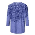 thumbnail image 5 of Homenesgenics Womens Tops under $5 Women's Printed Round Neck Pullover Long Sleeved Casual Tops for Women Sequined Plus Size Tunic Tops Womens Tops under $10, 5 of 5