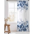 thumbnail image 3 of Sheer Curtains 108 Inches Long, Blue Blooms Floral Semi Sheer Curtains Light Filtering Window Treatment, Farmhouse Spring Flowers Botanical Privacy Voile Drapes for Living Room Bedroom 52x108 Inch, 3 of 7