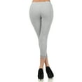 thumbnail image 2 of Sakkas Cotton Blend Lace Trim Stretch Capri Leggings - Made in USA - Heather Grey - Small, 2 of 5